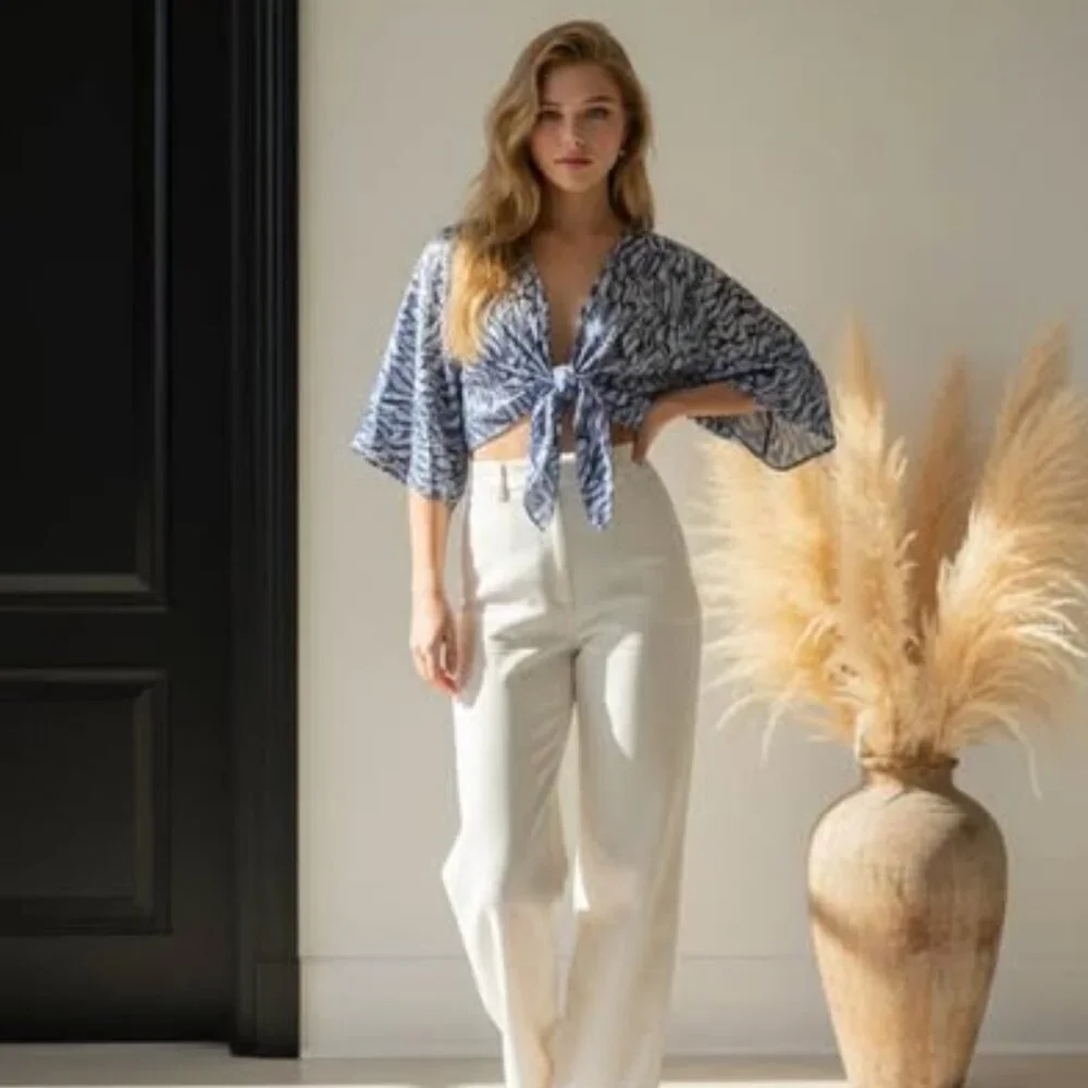 JAPNA BLUE/WHITE BLOUSE